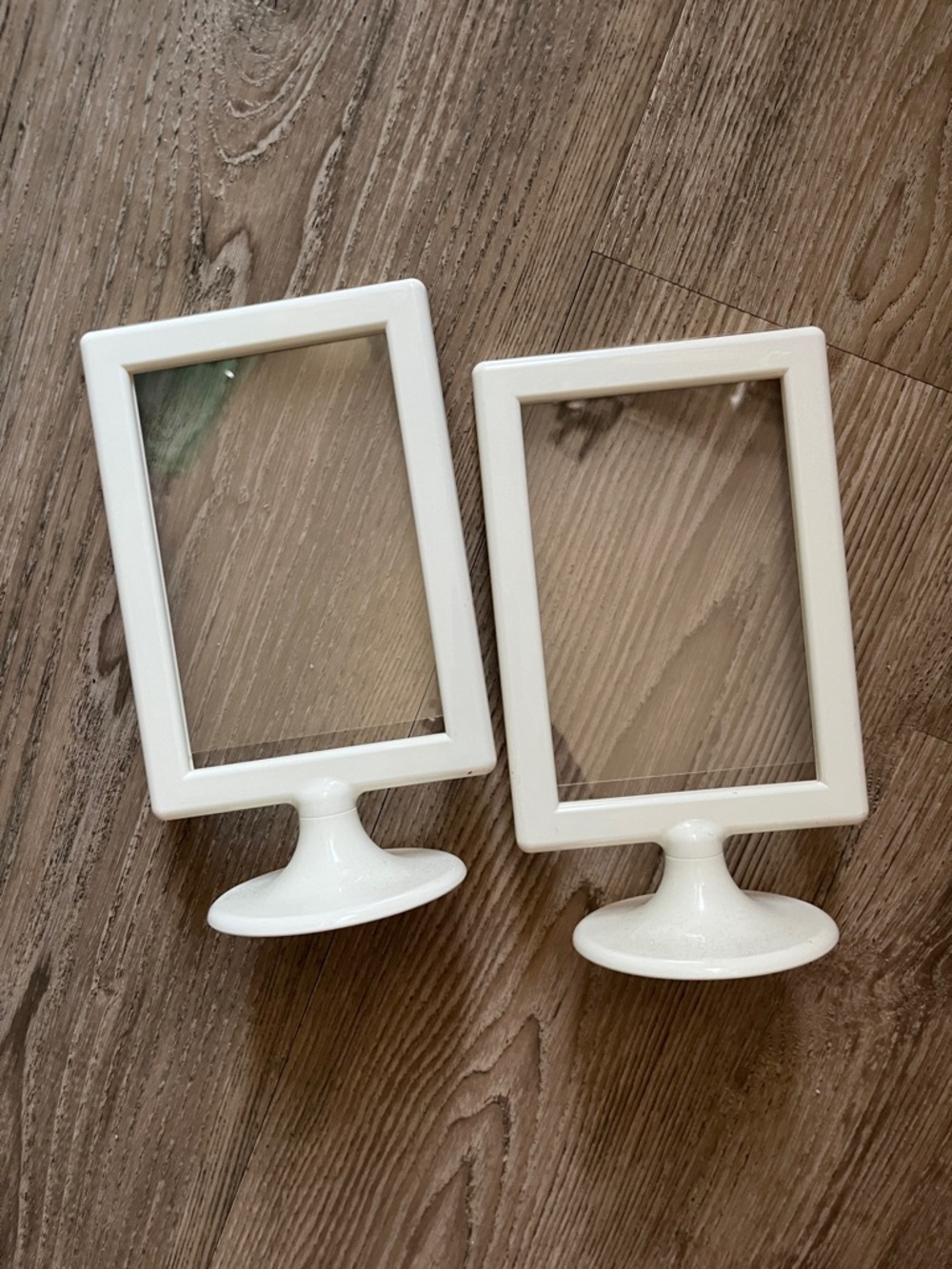 Set of 2 White IKEA Pedestal Photo Frames
